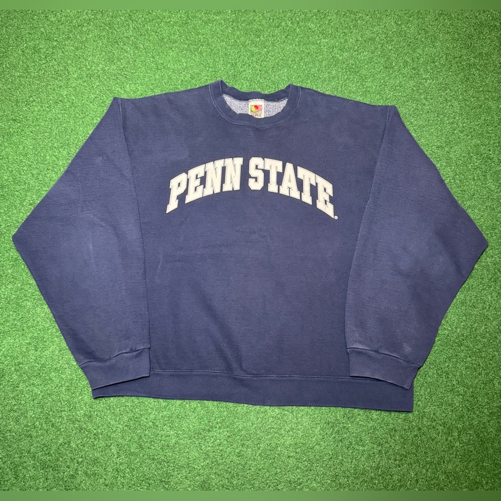 Pennstate Boxy Crewneck Vintage 90s Spell Out College Sweatshirt Nittany Lions